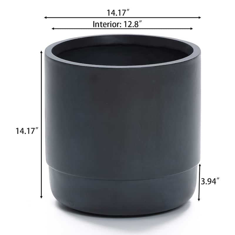 Modern Grey MgO 14.17" Round Planter