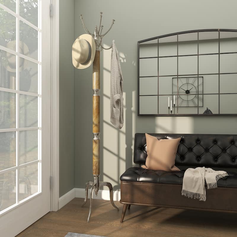 Silver or Gold Aluminum Traditional Coat Rack