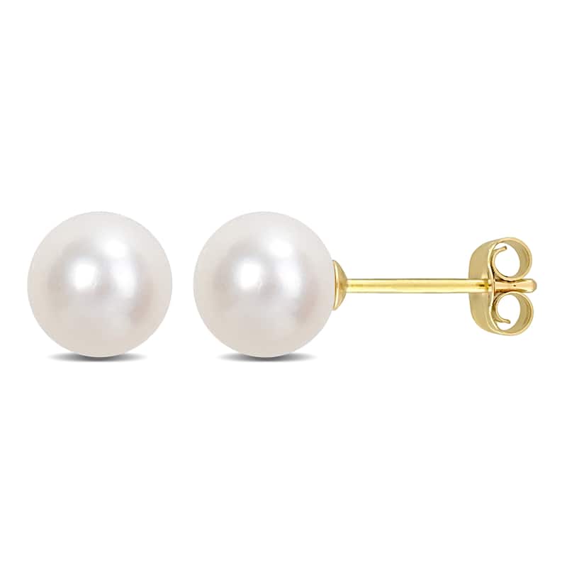 Miadora 6-6.5mm Cultured Freshwater Pearl Stud Earrings 14k Yellow Gold