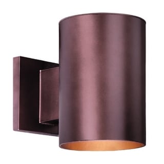 VAXCEL Chiasso 7.25 in. H 1-Light Bronze Outdoor Wall Sconce, Rust-Resistant Aluminum, Metal Shade, Dark Sky Compliant