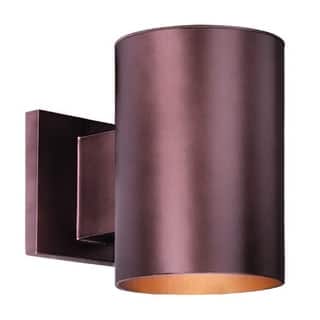 VAXCEL Chiasso 7.25 in. H 1-Light Bronze Outdoor Wall Sconce, Rust-Resistant Aluminum, Metal Shade, Dark Sky Compliant