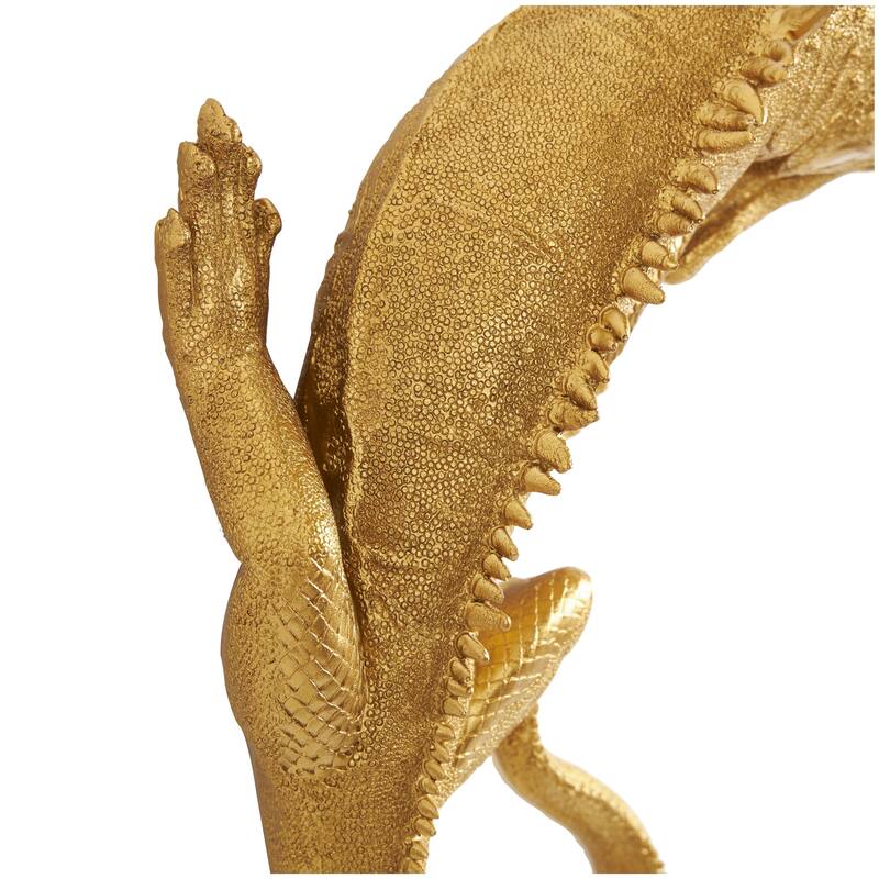 Polystone Animal Textured Climbing Home Wall Decor - Gold - Roche River Decor