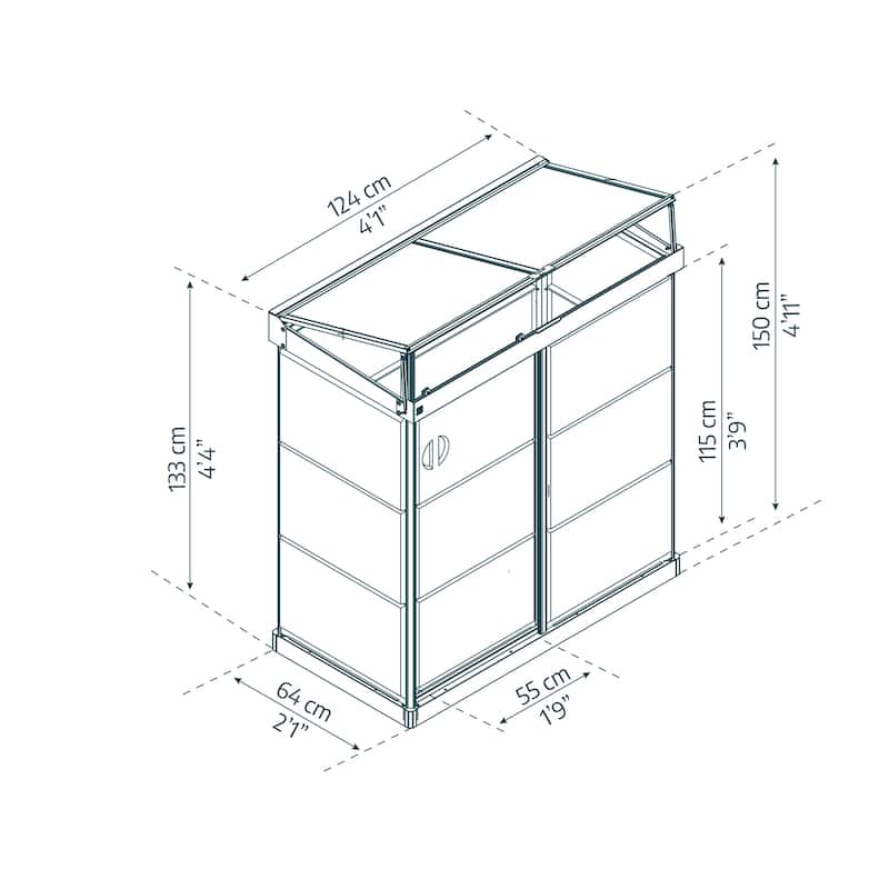 Ivy 4 ft. x 2 ft. Black/Clear Mini Greenhouse Kit - 4ft. x 2ft.
