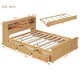 preview thumbnail 7 of 13, Full Size Bed with Trundle, USB Ports & Storage - Sleek Natural Finish