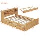 preview thumbnail 7 of 13, Full Size Wooden Platform Bed with Twin Size Trundle, USB Ports, 3-Drawers & Upper Shelves - Stylish Natural Design for Bedroom
