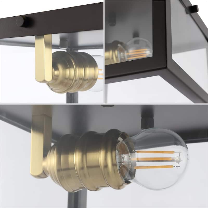 Alma 12" Metal/Glass LED Flush Mount, by JONATHAN Y