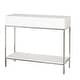 preview thumbnail 7 of 6, Simple Living White and Chrome Metal High Gloss Console Table Multi