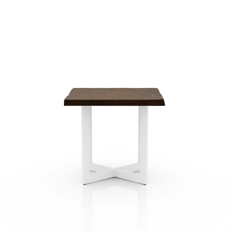 Wallgren Transitional Oak 22-inch Metal Side Table by Furniture of America