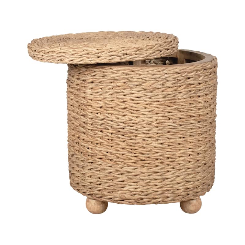 Tropical Round Side Table With Storage by East at Main