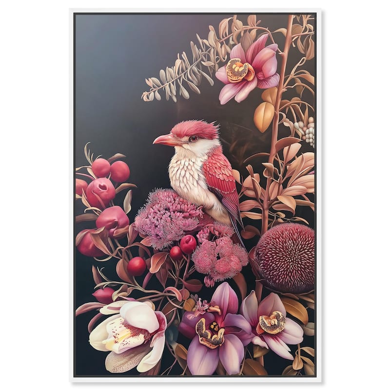 Bird and Bloom Canvas by Art Remedy - 30" x 45" - White