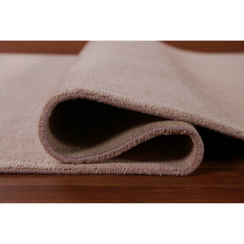 Hand Knotted Oriental 100% Wool Carpet Modern Solid Peach Gabbeh Area Rug - 10' 3'' X 5' 3''