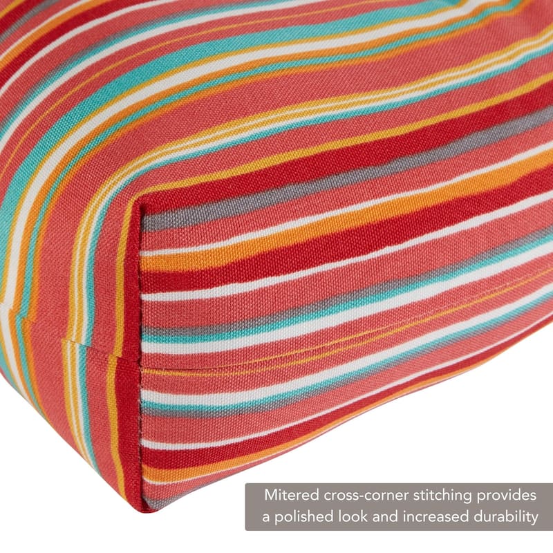 Coastal Stripe 21 x 42-inch Outdoor Seat/Back Chair Cushion (Set of 2) (Cushions Only)
