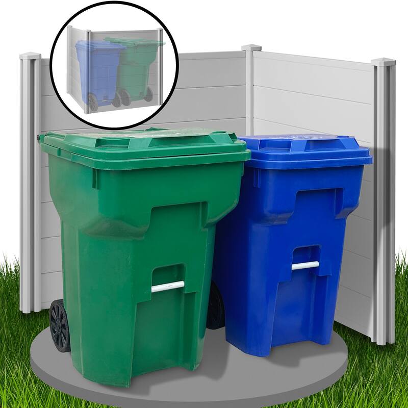 42 x 42in Privacy Screen Vinyl Fence Panel for AC Trash Gray - 42" x 42" Horizontal