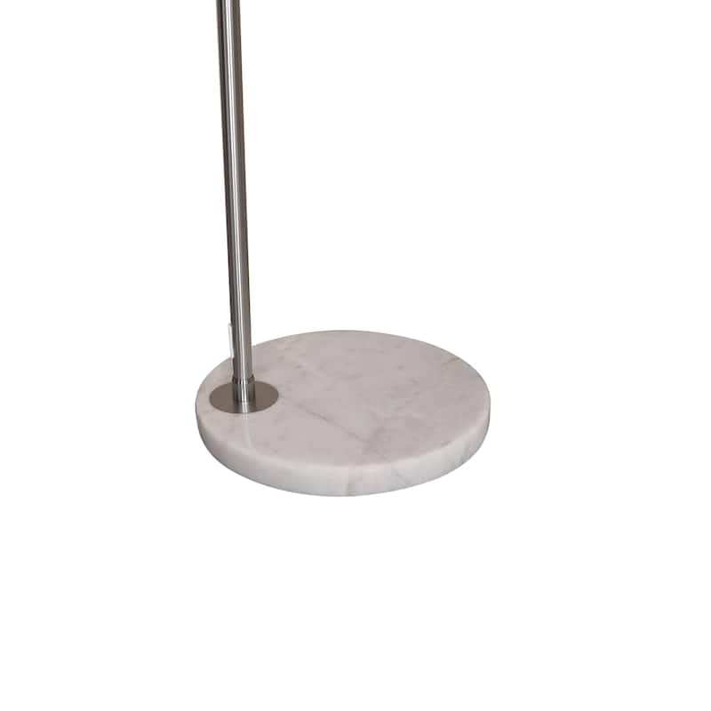 Floor Lamp with White Marble Base and Metal Lamp Shade Arco Collection - 76"
