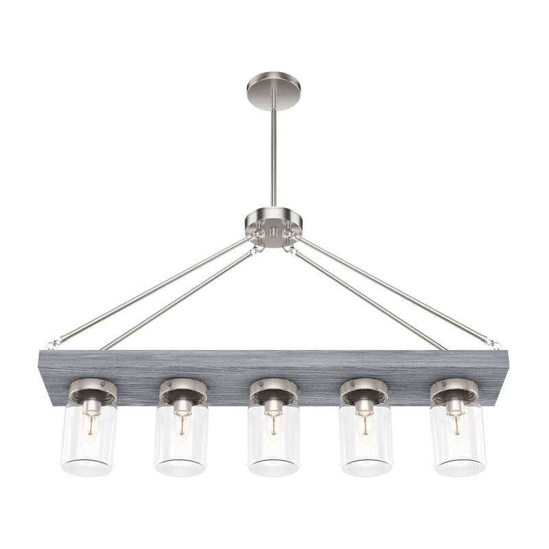 Hunter Devon Park 5-Light Linear Chandelier - Kitchen Island, Dining Room - Rustic, Farmhouse