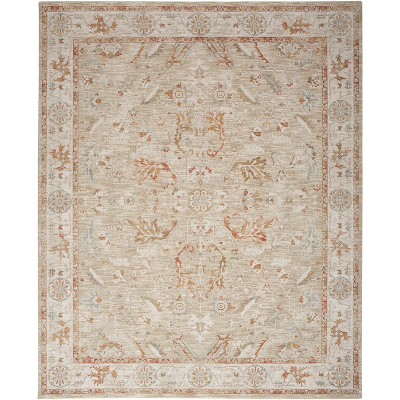 Nourison Asher Indoor only Persian Floral Medallion Area Rug - 7' 10" x 10' 4" - Sage/Ivory