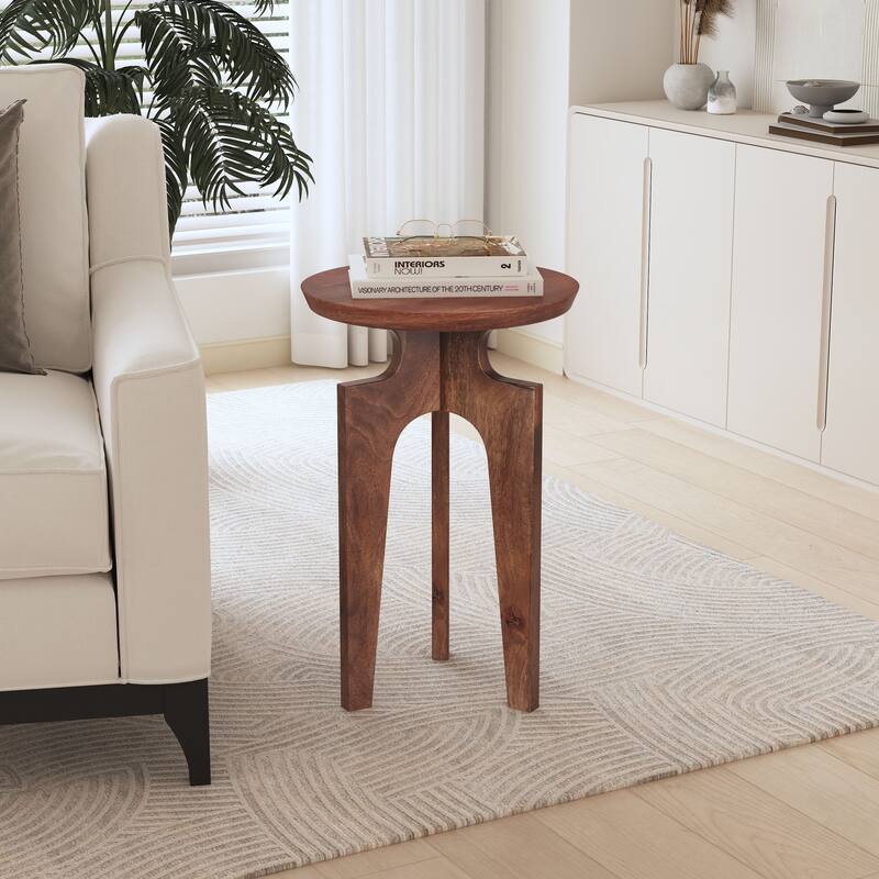 Christopher Knight Home 3-Legged Mango Wood Round End Table - Honey
