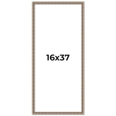 16x37 Frame Silver Versailles Ornate Solid Wood Picture Frame | 1 Inch