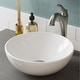preview thumbnail 11 of 32, Kraus 3-in-1 Set White Round Ceramic Vessel Sink Arlo Faucet w/ Drain