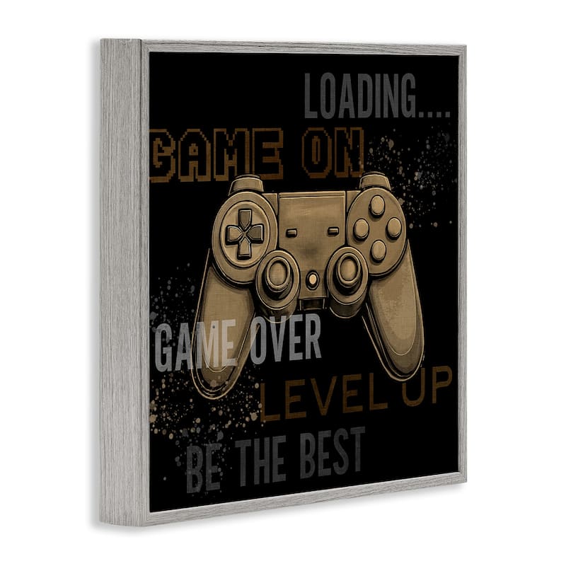 Stupell Gamer Controls Phrases Framed Giclee Art Design By Kim Allen