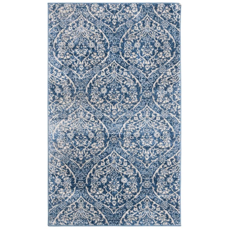 SAFAVIEH, Brentwood Koyka Traditional Oriental Rug - 2' x 4' - Navy/Light Grey