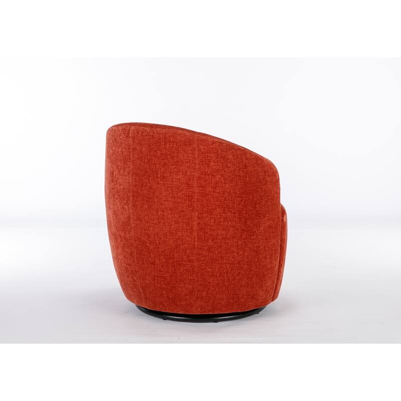 Chenille Fabric Swivel Accent Armchair Barrel Chair