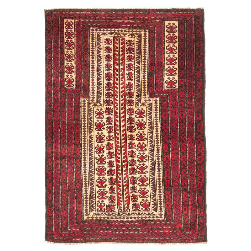 ECARPETGALLERY Hand-knotted Teimani Beige Wool Rug - 2'9 x 4'2