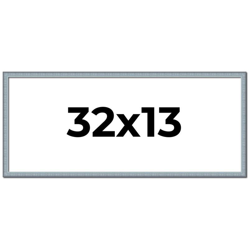 32x13 Frame Rustic Sky Blue Solid Wood Picture Frame | 0.75 Inch