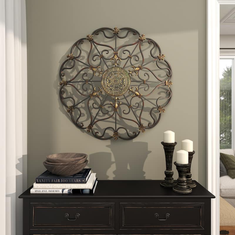 Brown Metal Scroll Home Wall Decor