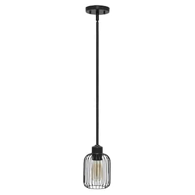 7 in. 1 Light Industrial Hanging Metal Cage Mini Pendant