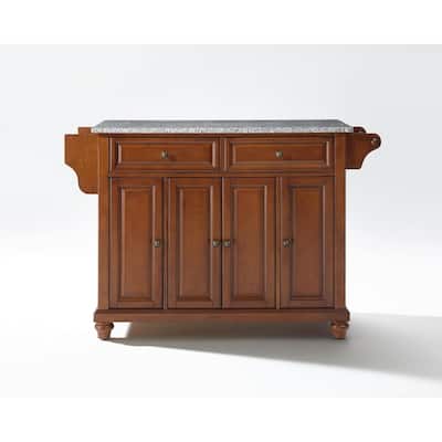 Full Size Kitchen Island with Granite Top & Storage - Portable Kitchen Cart - Modern Kitchen Furniture