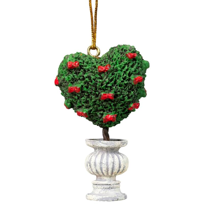 Topiary Tree Christmas Ornaments - 2.5" - Set of 4