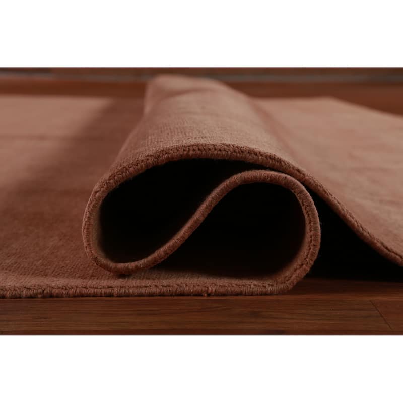Terracotta Gabbeh Persian Area Rug Hand-Knotted Wool Carpet - 9'11" x 12'9"