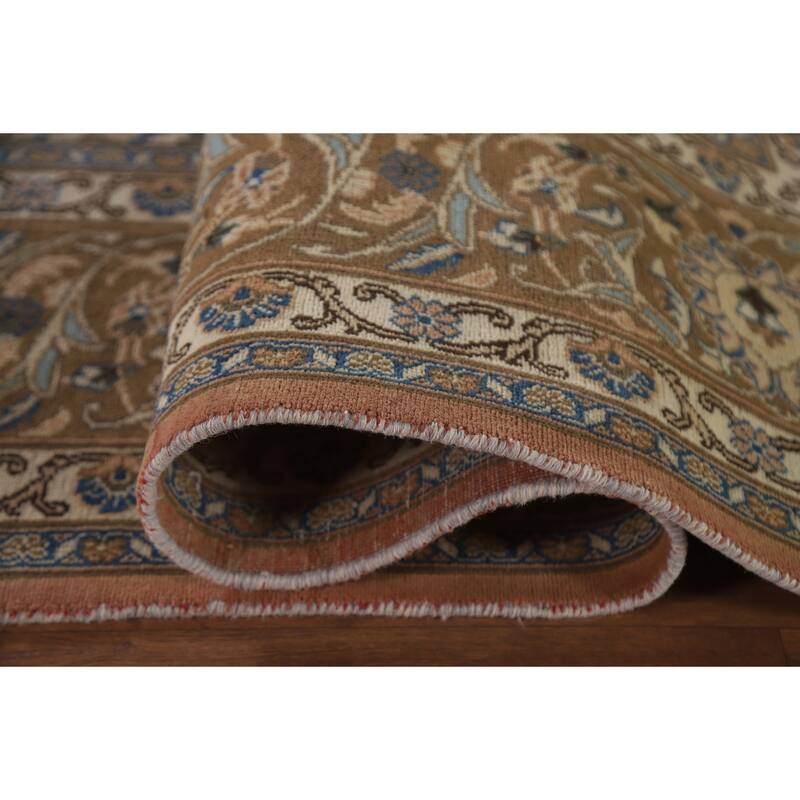 Hand Knotted Oriental 100% Wool Carpet Traditional Floral Oranges & Rust Mashad Area Rug - 13' 0'' X 9' 7''