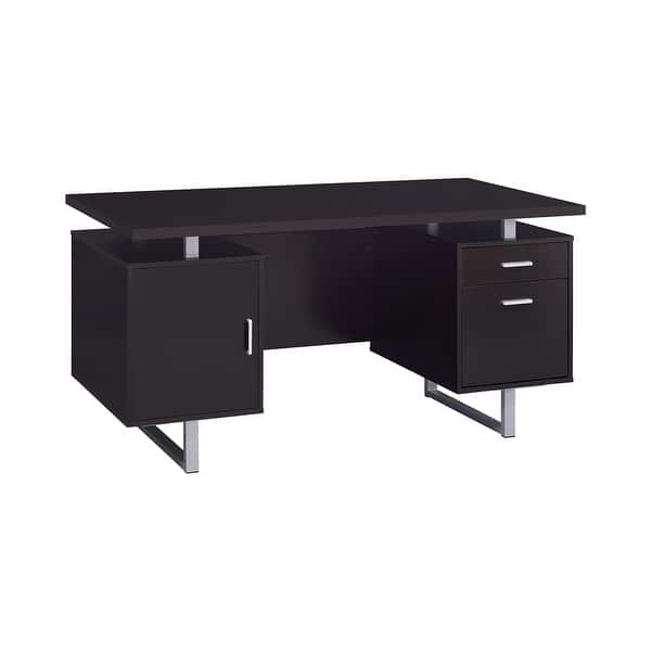 Rectangular Storage Office Desk in Cappuccino - Overstock - 35218413