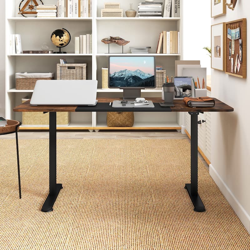 Gymax 55'' Electric Standing Desk Height Adjustable Home Office Table
