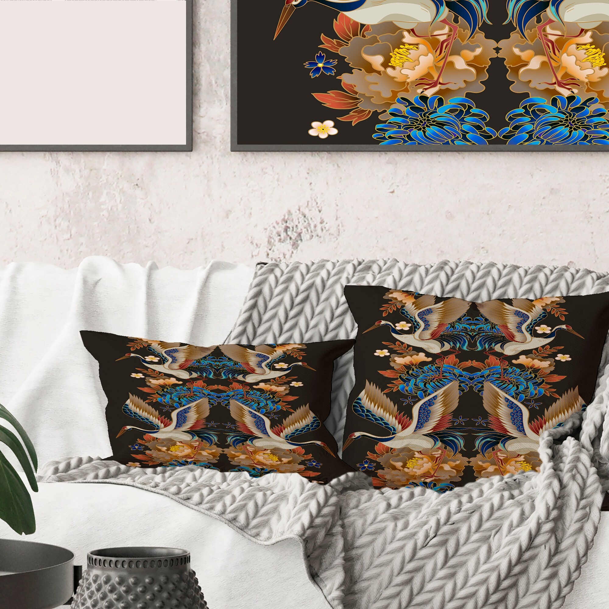 Designart Chinoiserie With Birds and Peonies IX Traditional
