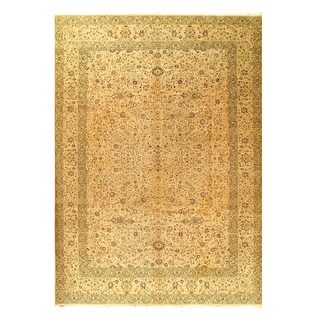 Ivory Fine Hand Knotted Tabriz Rug 9'11'' X 14'1'' - 14'1'' x 9'11 ...