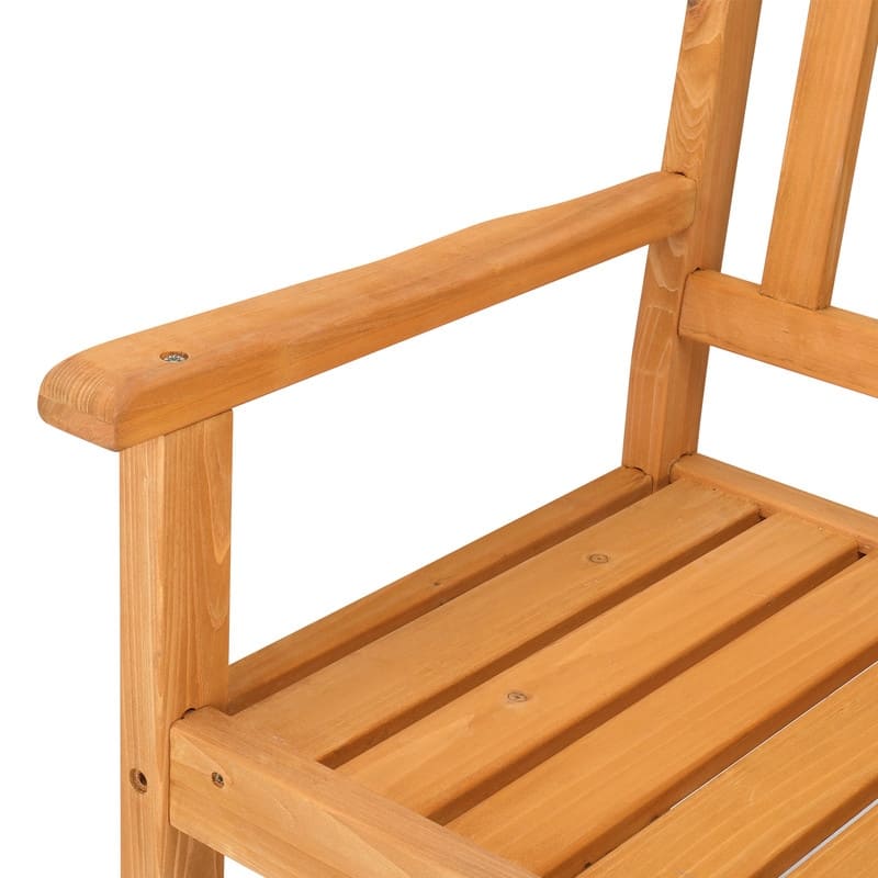 46.5'' W × 35.5'' H Outdoor Garden Fir Grid Back Wooden Bench - N/A