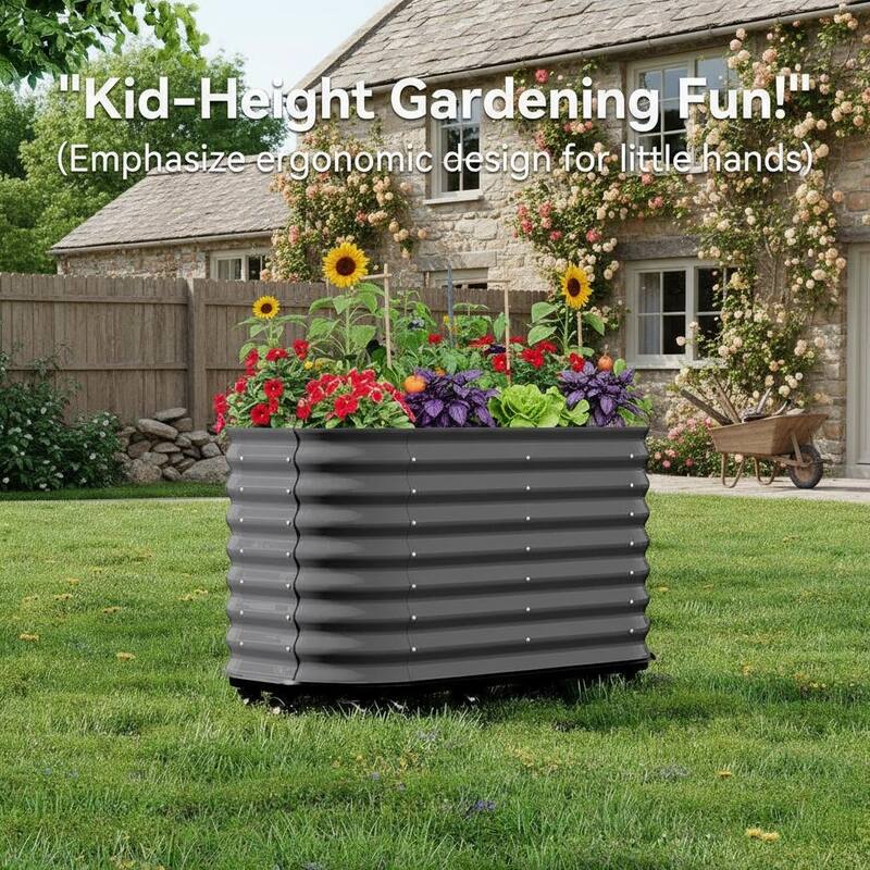 Self-Watering Raised Garden Bed, with Lockable Wheels & Water Reservoir