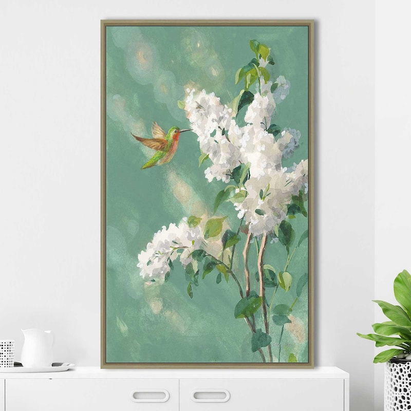 "Hummingbird Spring I" Print on Floating Canvas