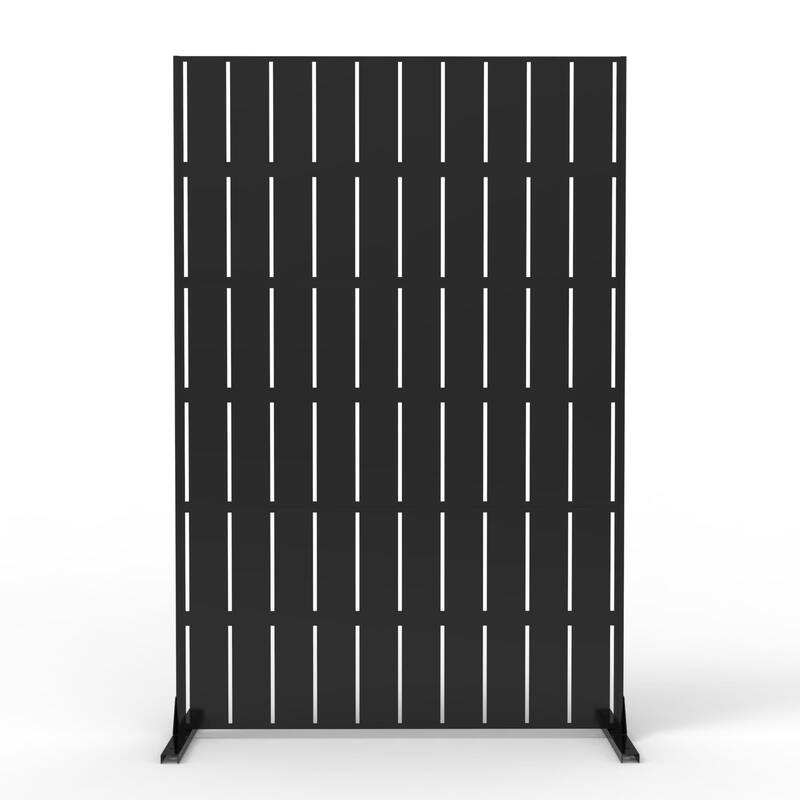 Metal Privacy Screen Outdoor Privacy Panels 72"H x 47"W, Freestanding Patio Divider for Garden, Deck, Balcony, Backyard - style 1