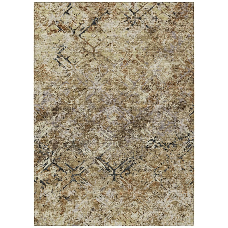HomeRoots Geometric Transitional Rectangle Outdoor Rug