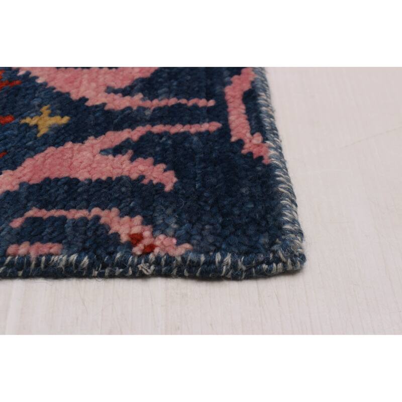 ECARPETGALLERY Hand-knotted Mystique Navy Wool Rug - 6' 6" x 9' 8"