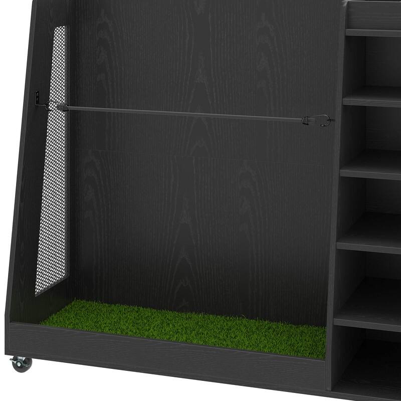 Moasis 35"/47" Wooden Golf Equipment Organizer Storage Rack with Wheels
