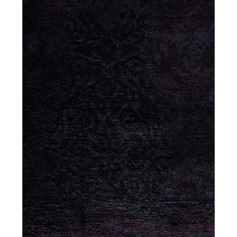 Overdyed One-of-a-Kind Hand-Knotted Area Rug - Black - 9' 10" x 13' 10"