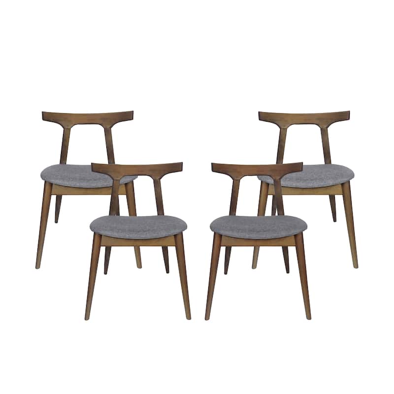 Cowen Upholstered Fabric and Rubberwood Dining Chairs by Christopher Knight Home