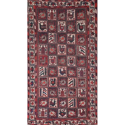 Handmade Garden Design Tribal Bakhtiari Persian Vintage Wool Carpet - 5'3"x 10'0"