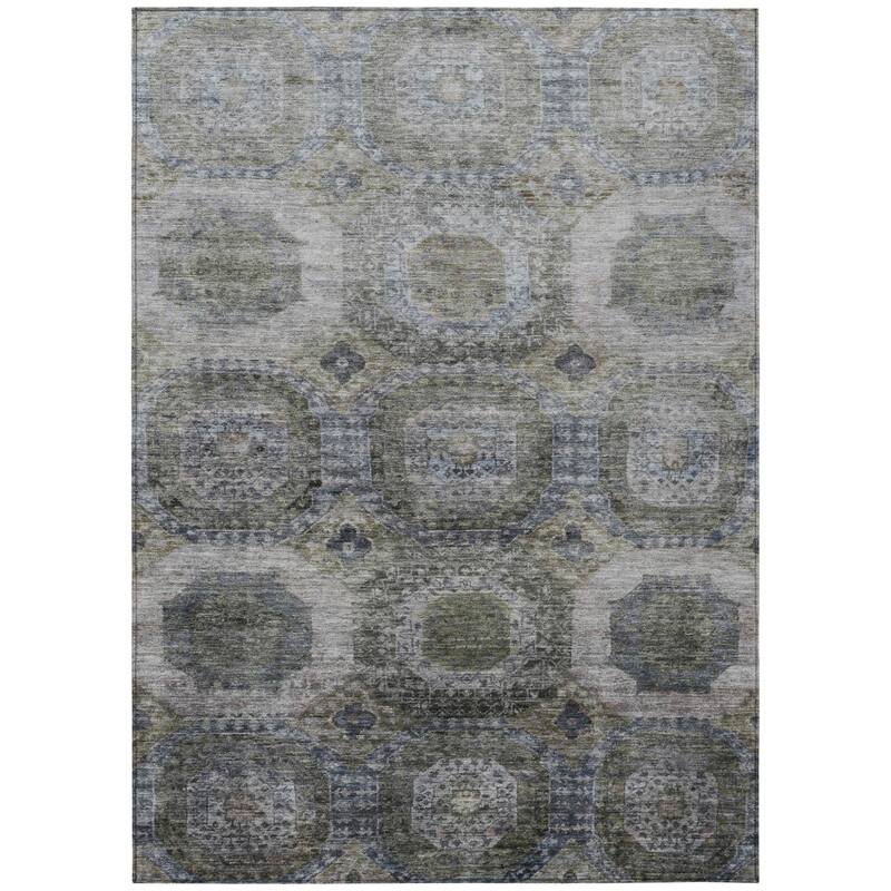HomeRoots Medallion Transitional Rectangle Outdoor Rug