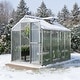 preview thumbnail 25 of 30, Aoodor Polycarbonate Walk-in Greenhouse with Aluminum Frame and Roof Vent 6' x 8' - Sliver